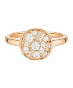 Georgini Mosaic Disc Rose Gold Ring Sterling Silver