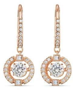 Swarovski Sparkling Dance Pierced Rose Gold Huggie Earrings