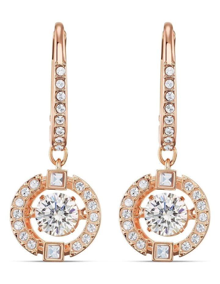 Swarovski Sparkling Dance Pierced Rose Gold Huggie Earrings 1 Swarovski Sparkling Dance Pierced Rose Gold Huggie Earrings