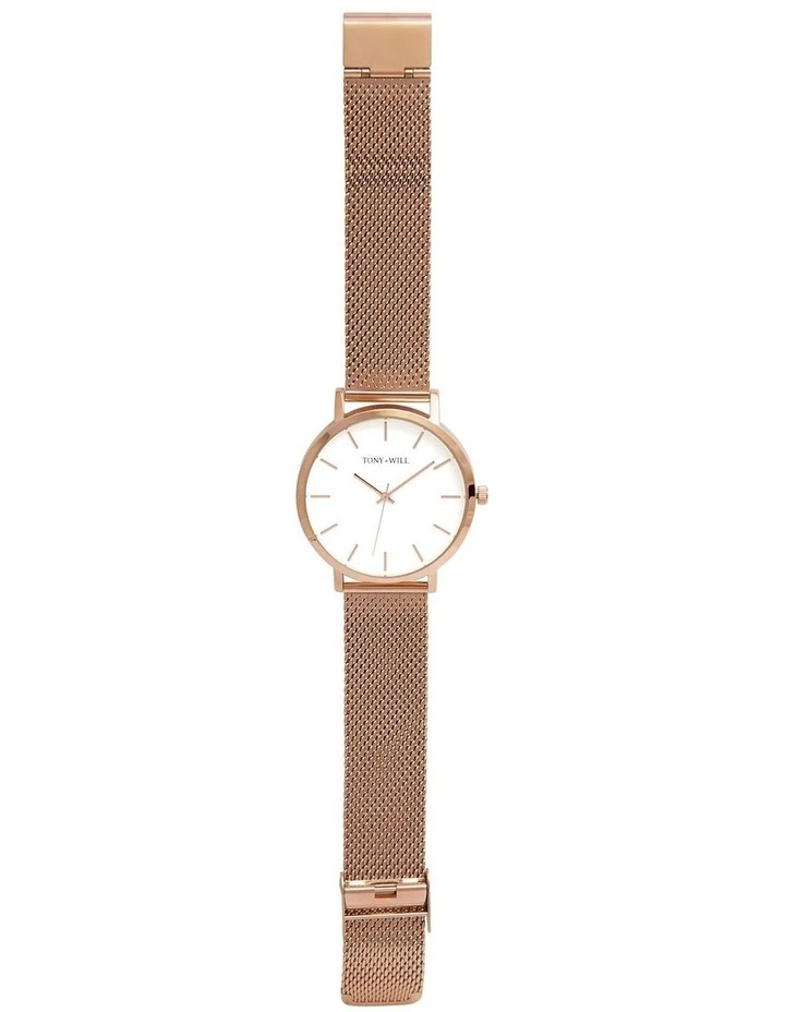 TONY+WILL Classic Mesh Rose Gold TWM000D Watch 2 TONY+WILL Classic Mesh Rose Gold TWM000D Watch - Image 2
