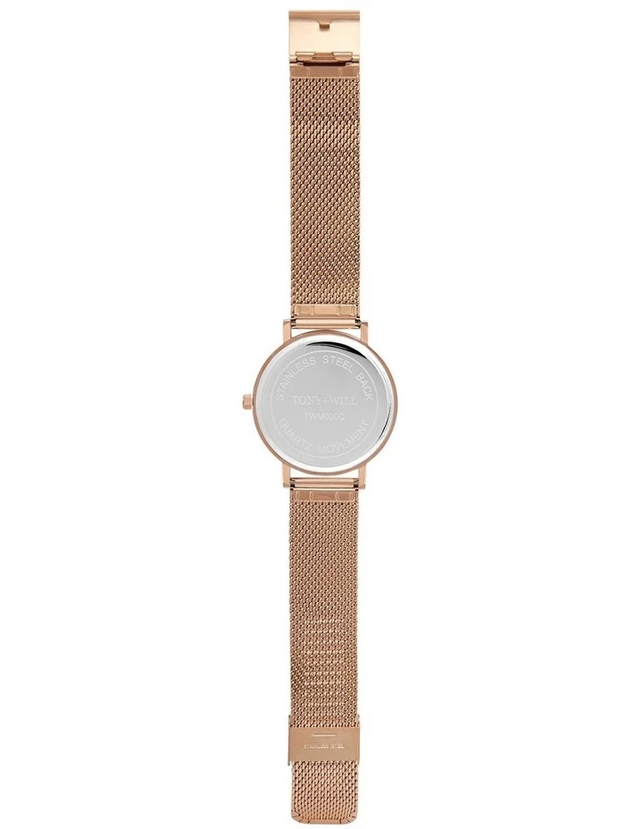 TONY+WILL Classic Mesh Rose Gold TWM000D Watch 3 TONY+WILL Classic Mesh Rose Gold TWM000D Watch - Image 3