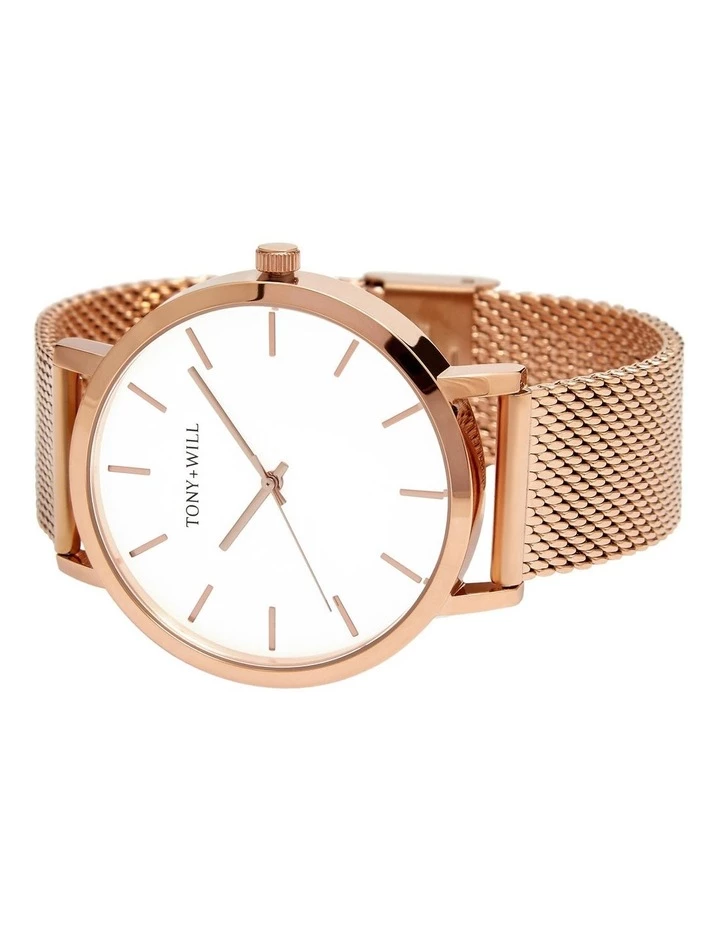 TONY+WILL Classic Mesh Rose Gold TWM000D Watch 4 TONY+WILL Classic Mesh Rose Gold TWM000D Watch - Image 4