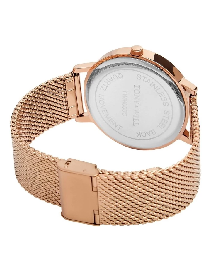 TONY+WILL Classic Mesh Rose Gold TWM000D Watch 5 TONY+WILL Classic Mesh Rose Gold TWM000D Watch - Image 5
