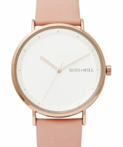 TONY+WILL Lunar Rose/White/Light Pink Leather Quartz Watch TWT005D