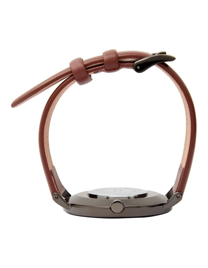 TONY+WILL Lunar Gunmetal/Grey/Tan Leather Quartz Watch TWT005D 5 TONY+WILL Lunar Gunmetal/Grey/Tan Leather Quartz Watch TWT005D - Image 5