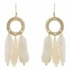 Mocha Ring Of Life Pearl Gold Drop Earrings