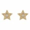 Mocha Star Cubic Zirconia Gold Stud Earrings