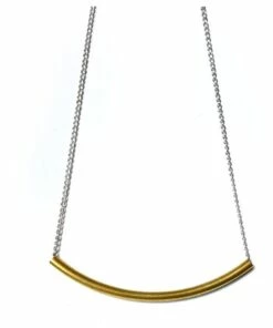 Keegan Curve Necklace [ Brass ]