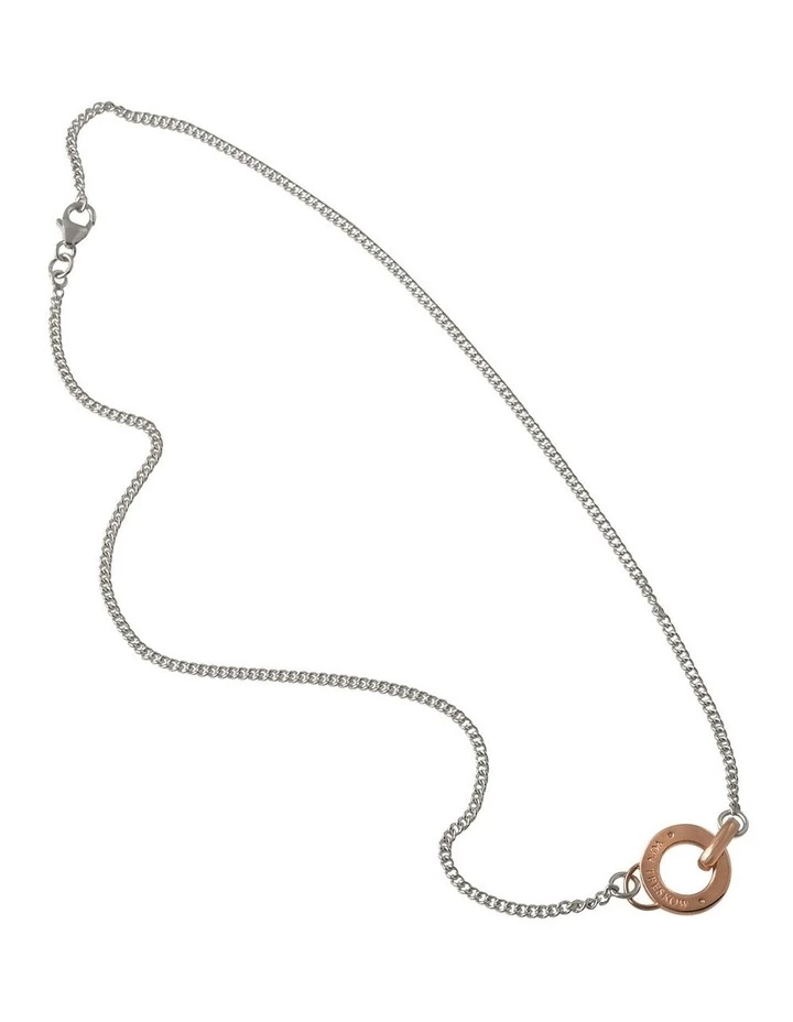 Mocha Curb Chain Rose Gold VT Disc Silver Necklace 1 Mocha Curb Chain Rose Gold VT Disc Silver Necklace