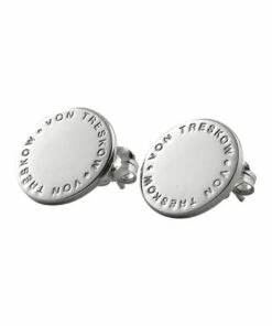 Mocha VT Plate Silver Stud Earrings