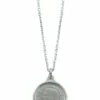 Mocha Adjustable Link Chain Threepence Coin Silver Necklace