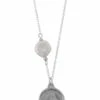 Mocha Fine Belcher Chain Keshi Pearl & Threepence Silver Necklace