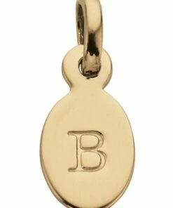 Mocha "B" - Oval Letter - Gold