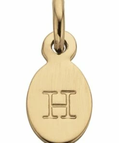 Mocha "H" - Oval Letter - Gold