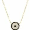 Mocha Lucky Sterling Silver Cubic Zirconia Gold Necklace