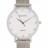 Mocha Cubic Zirconia 32mm White/Silver Mesh Quartz Watch