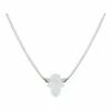 Mocha Sterling Silver Mini Hamsa Fine White Necklace