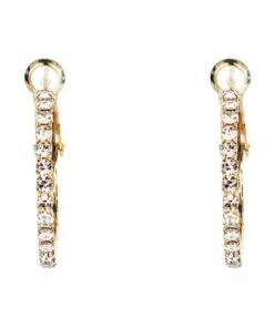 Gregory Ladner CZ Gold Hoop Earrings