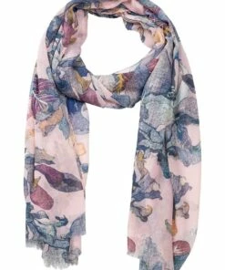 Gregory Ladner Abstract Leaf Pink Scarf