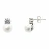 Pure Elements Simply Brilliant Pearl White Stud Earrings
