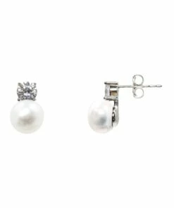 RAY-BAN Online Store 7 Pure Elements Simply Brilliant Pearl White Stud Earrings