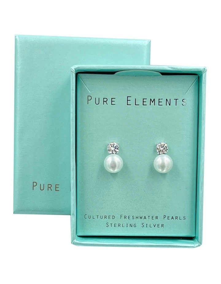 Pure Elements Simply Brilliant Pearl White Stud Earrings 3 Pure Elements Simply Brilliant Pearl White Stud Earrings - Image 3