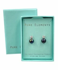Pure Elements Simply Brilliant Pearl Black Stud Earrings -RAY-BAN Online Store 765152650 3 2 720x928