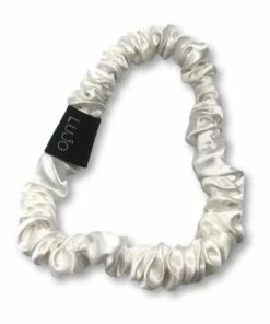 Lujo Home Silk Scrunchie - White