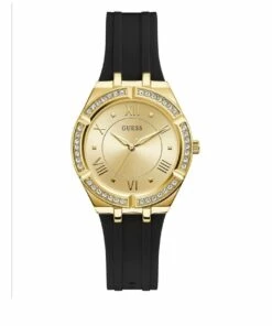 Guess Cosmo Black/Gold Silicone Watch GW0034L1