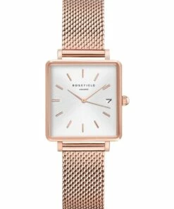 Rosefield The Mini Boxy Rose Stainless Steel Analogue Watch