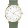 Rosefield The West Village Olive Green Leather Analog Watch WFGG-W85