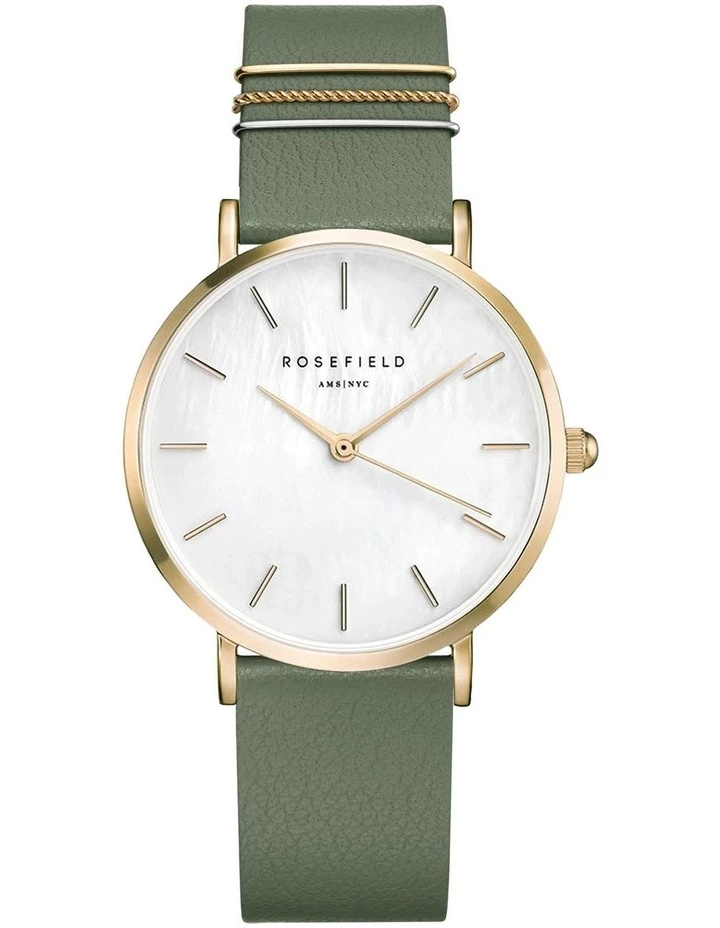Rosefield The West Village Olive Green Leather Analog Watch WFGG-W85 1 Rosefield The West Village Olive Green Leather Analog Watch WFGG-W85