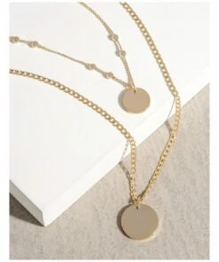 Piper Double Disc Gold Layered Necklace -RAY-BAN Online Store 770573800 4 720x928