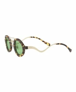 Miu Miu Green Round Sunglasses 0MU 02VS 1526705003 -RAY-BAN Online Store 771787720 3 720x928