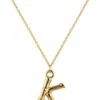 Mocha Letter K Initial Gold Necklace