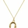 Mocha Letter Q Initial Gold Necklace