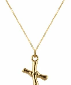 Mocha Letter X Initial Gold Necklace