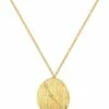 Mocha Aries Zodiac Pendant Gold Necklace