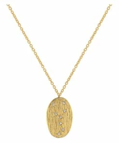 Mocha Taurus Zodiac Pendant Gold Necklace