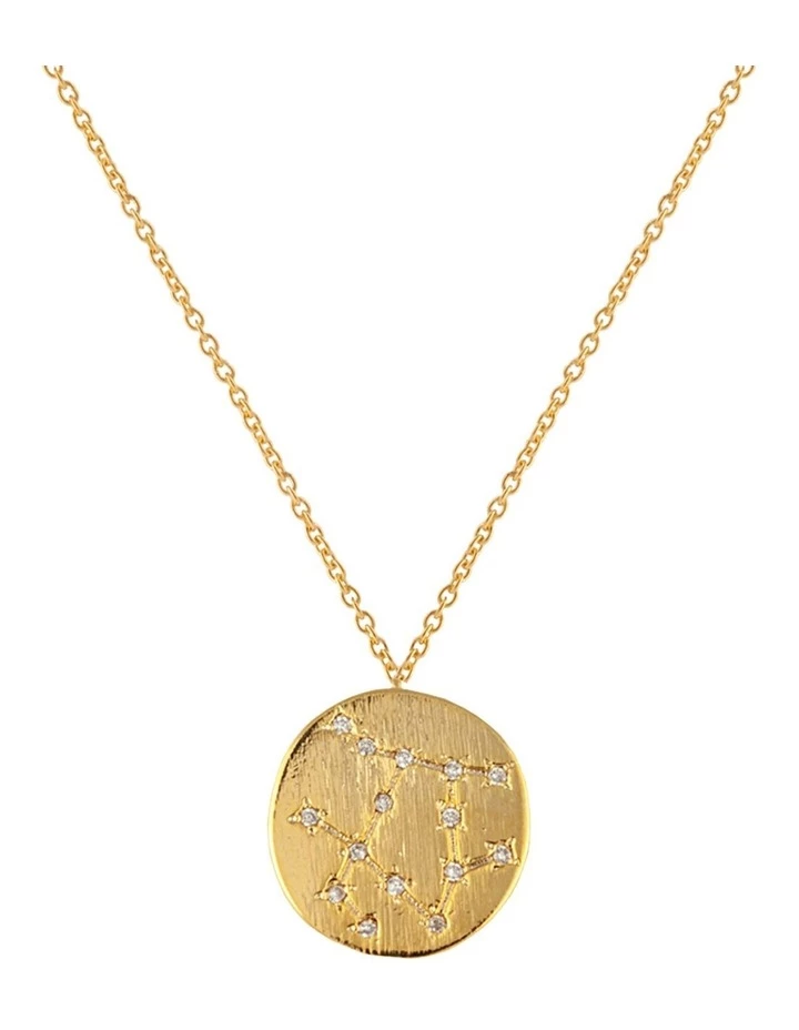 Mocha Gemine Zodiac Pendant Gold Necklace 1 Mocha Gemine Zodiac Pendant Gold Necklace