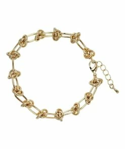 Mocha Ella Gold Chain Link Bracelet