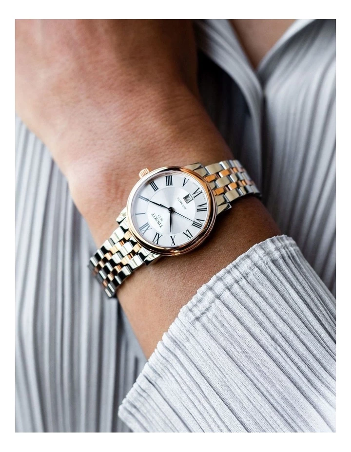 Tissot Carson Premium Automatic Lady Grey/Rose Gold Stainless Steel Watch T122.207.22.033.00 2 Tissot Carson Premium Automatic Lady Grey/Rose Gold Stainless Steel Watch T122.207.22.033.00 - Image 2