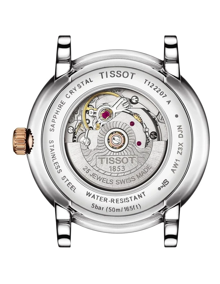 Tissot Carson Premium Automatic Lady Grey/Rose Gold Stainless Steel Watch T122.207.22.033.00 4 Tissot Carson Premium Automatic Lady Grey/Rose Gold Stainless Steel Watch T122.207.22.033.00 - Image 4