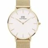 Daniel Wellington Petite 36 Evergold White Dial Gold Stainless Steel Quartz Watch