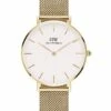 Daniel Wellington Petite 32 Evergold White Dial Gold Stainless Steel Quartz Watch