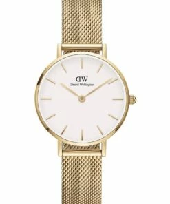 Daniel Wellington Petite 28 Evergold White Dial Gold Stainless Steel Quartz Watch