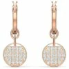 Swarovski Ginger Mini Hoop Pierced Rose Gold Huggie Earrings