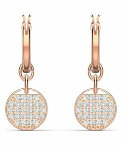 Swarovski Ginger Mini Hoop Pierced Rose Gold Huggie Earrings