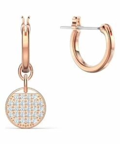 Swarovski Ginger Mini Hoop Pierced Rose Gold Huggie Earrings -RAY-BAN Online Store 781230070 3 720x928