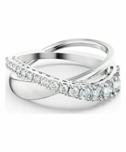 Swarovski Twist Rows Silver Rhodium Plated Ring